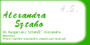 alexandra sztaho business card